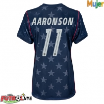 Camiseta Estados Unidos Brenden Aaronson #11 Visitante Equipación para mujer Mundial 2026 manga corta